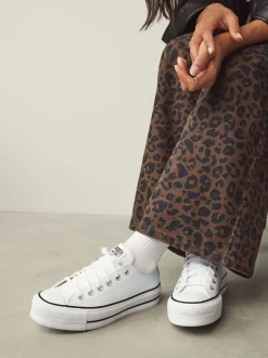 Converse Blanc - Baskets Platform Lift Chuck Ox en cuir
