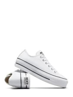 Converse Blanc - Baskets Platform Lift Chuck Ox en cuir