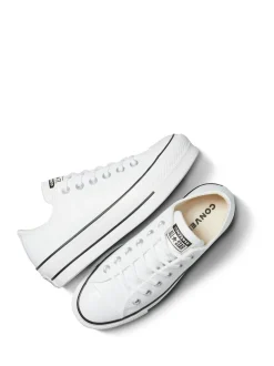 Converse Blanc - Baskets Platform Lift Chuck Ox en cuir