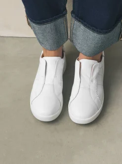 Next Blanc - Baskets Signature sans lacets en cuir haut de gamme