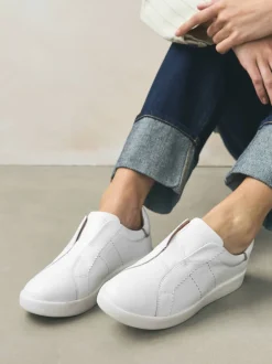 Next Blanc - Baskets Signature sans lacets en cuir haut de gamme
