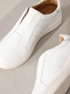 Next Blanc - Baskets Signature sans lacets en cuir haut de gamme