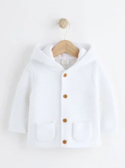 Next Blanc - Bébé à capuche en tricot Cardigan Online