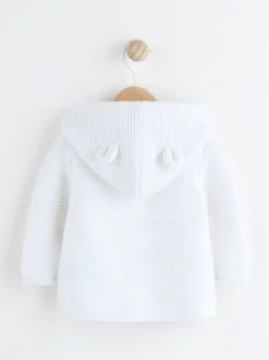 Next Blanc - Bébé à capuche en tricot Cardigan Online