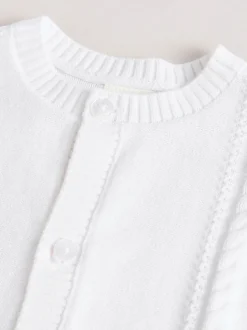 Next Blanc - Cardigan bébé en maille torsadée Discount