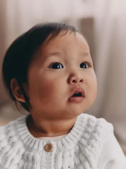 Next Blanc - Cardigan boutonné avec poche cœur bébé (0mois-2ans) New