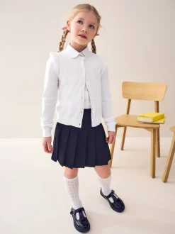 Next - Cardigan d'école à épaules volantées en coton riche (3-16ans) Blanc Best