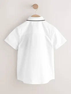 Next Blanc À carreaux épissée - Chemise à manches courtes (3-16ans)
