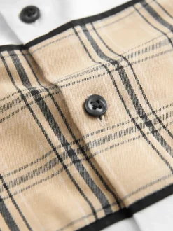 Next Blanc À carreaux épissée - Chemise à manches courtes (3-16ans)