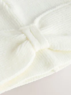 Next Blanc - Chapeau turban bébé en maille avec nœud (0mois-2ans)