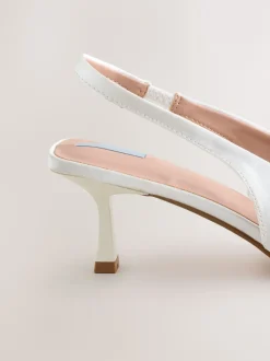 Next Blanc - Chaussures à talons Mariage Forever Comfort® en Satin à Nœud et bout pointu Hot