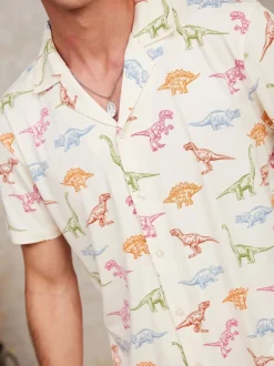 Chelsea Peers Blanc - Pyjama long imprimé dinosaure Sale