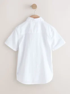 Next Blanc - Chemise Blend en lin à manches courtes (3-16ans) Sale