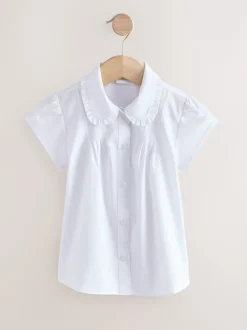 Next Blanc - Chemise d’école à manches courtes et col à volants (3-15ans) Online