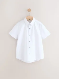 Next Blanc - Chemise d’école élégante unie à manches courtes (3-16ans) Best
