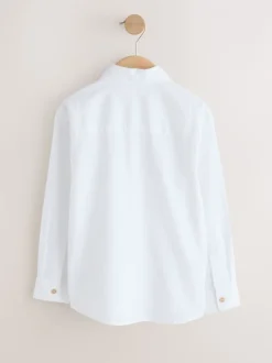Next Blanc - Chemise décontractée en lin Blend manches longues (3-16ans) Best