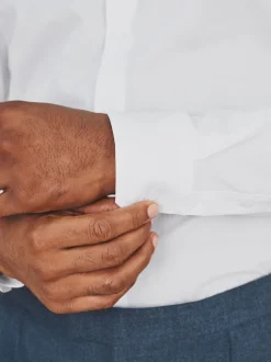 Next - Chemise habillée à manches longues en coton extensible Blanc Outlet