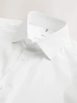 Next - Chemise habillée à manches longues en coton extensible Blanc Outlet