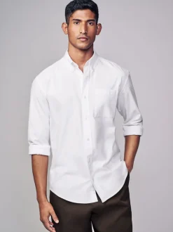 Next - Chemise Oxford douce à manches longues Blanc Hot