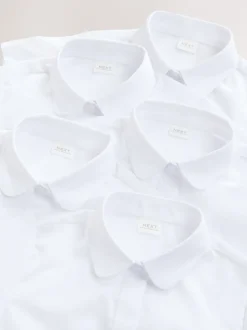 Next Blanc - Chemises d’école ajustées à manches courtes Lot de 5 (4-18ans) Sale