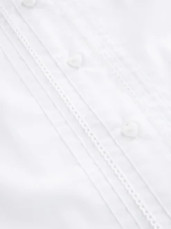 Next Blanc - Chemises d'école en coton riche à col festonné (3-14yrs) Clearance