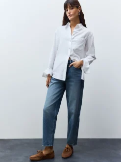 Next Blanc - 100Chemises décontractées en coton à boutons Manches longues Chemises décontractées Sale