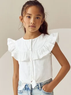 Next Blanc - Chemisier 100% coton avec col boutonné (316ans) Hot