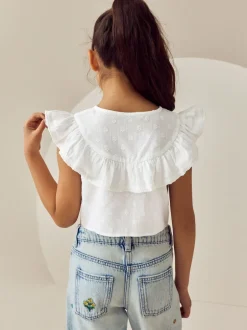 Next Blanc - Chemisier 100% coton avec col boutonné (316ans) Hot