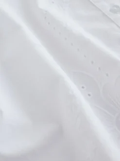 Next Blanc - Chemisier brodé à manches longues avec col New