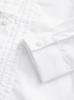 Next Blanc - Chemisier scolaire à manches longues et bordures en dentelle (3-14ans) Best