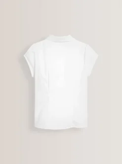 Next Blanc - Chemisier scolaire à manches bouffantes et bordures en dentelle (3-14ans)