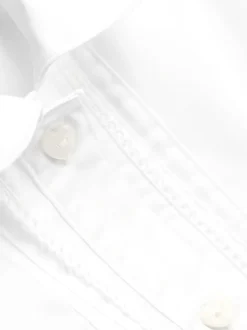 Next Blanc - Chemisier scolaire à manches bouffantes et bordures en dentelle (3-14ans)