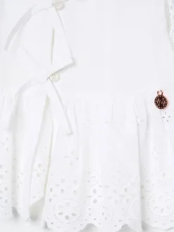 Angel & Rocket Blanc - Chemisiers Ria Broderie Cravate devant Péplum Hot