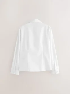 Next Blanc - Chemisiers scolaires à manches longues et bordures en dentelle 2 Pack (3-14ans) Online