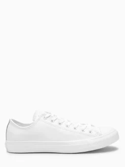 Converse Blanc - Leather Chuck Ox Trainers Sale