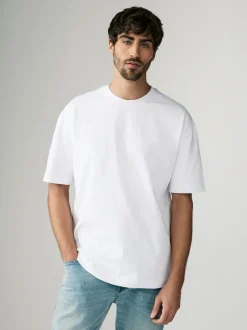 Next - Coupe ample - T-shirt épais 3 Pack Blanc Clearance