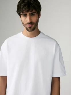 Next - Coupe ample - T-shirt épais 3 Pack Blanc Clearance