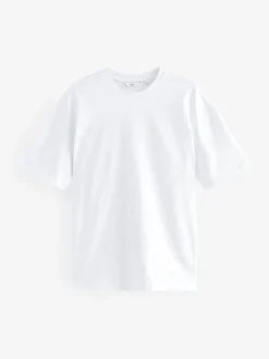 Next - Coupe ample - T-shirt épais 3 Pack Blanc Clearance
