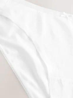 Next Blanc - Culotte en coton riche 5 Pack Échancrure haute Outlet