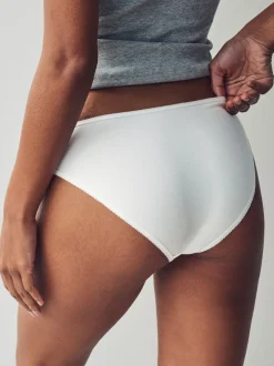 Next Blanc - Culotte en coton riche 5 Pack Échancrure haute Outlet