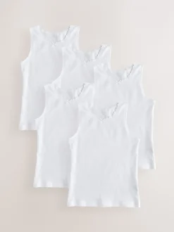 Next Blanc - Débardeur blanc à bordure en dentelle (1.5-16ans) Sale