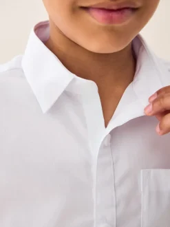 Next Blanc - Easy Fastening Manches courtes School Shirts 2 Pack (3-16ans) Outlet