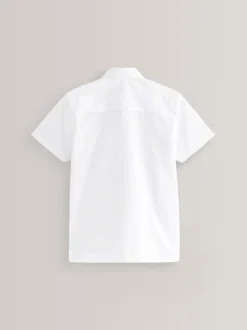 Next Blanc - Easy Fastening Manches courtes School Shirts 2 Pack (3-16ans) Outlet