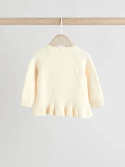 Next Blanc - Ensemble cardigan en maille à nœud à volants (0mois-3ans) Sale