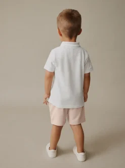 Next Blanc - Ensemble polo texturé à manches courtes et short (3mois7ans) Outlet