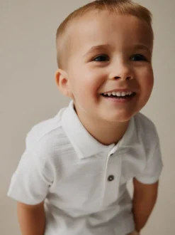 Next Blanc - Ensemble polo texturé à manches courtes et short (3mois7ans) Outlet