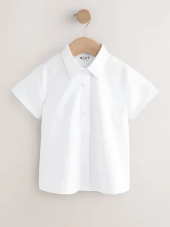 Next Blanc - Fermeture par contact Chemises à manches extensibles riches en coton (3-17ans) Sale