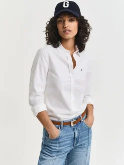Gant Blanc - Chemise Oxford stretch ajustée Hot