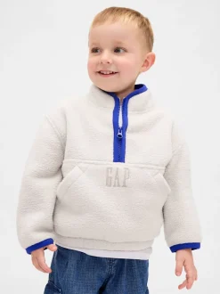 Gap Blanc - Sweat-shirt Sherpa à enfiler demi-zippé (6mois-5ans) (6mois-5ans)