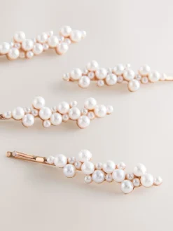 Next Blanc - Glissières à cheveux effet perle Online